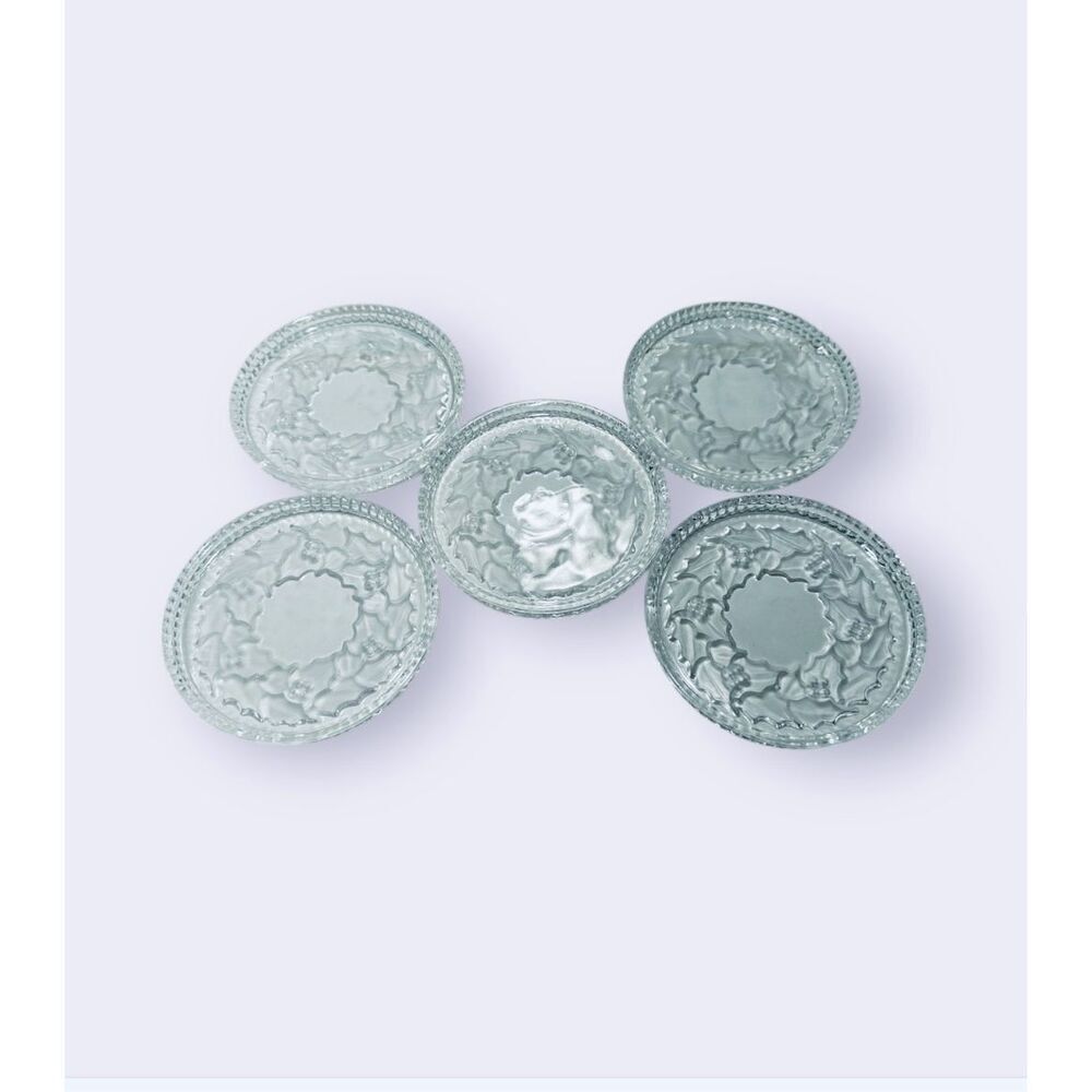 Set of 5 Christmas Poinsettias Holiday Coaster